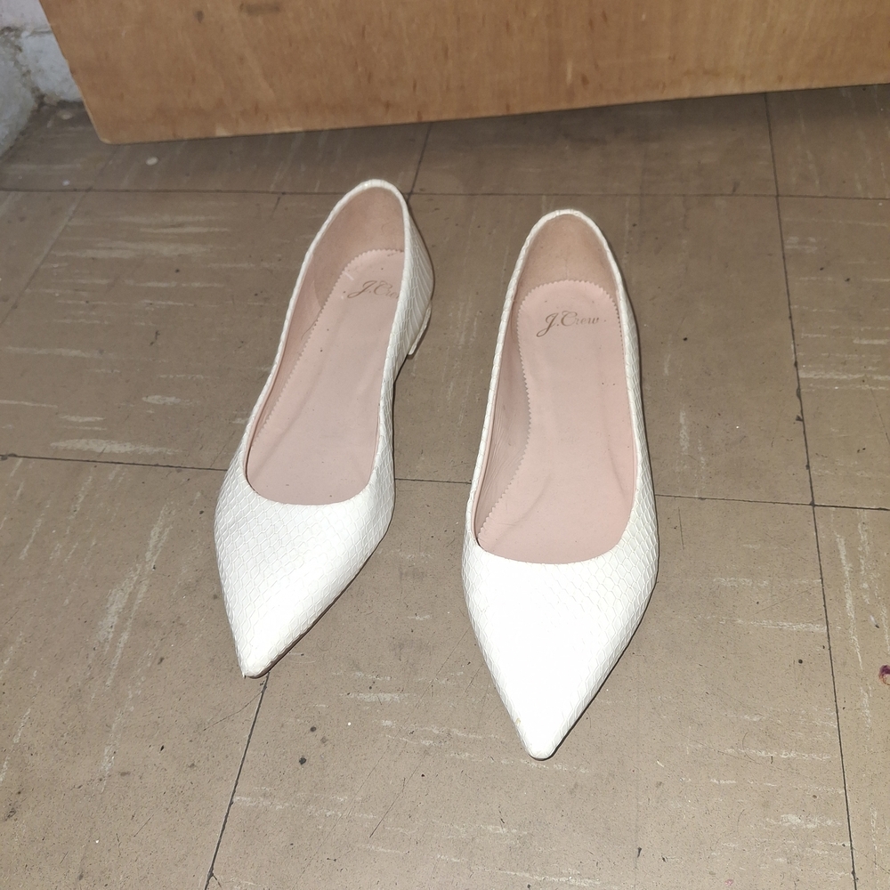 J. Crew Women's Cream Pointed Toe Flats
